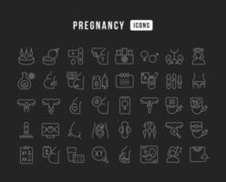 conjunto de iconos lineales del embarazo vector