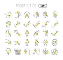 Set of linear icons of Prosthetics vector