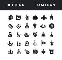 vector iconos simples de ramadán