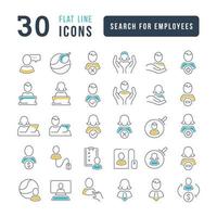 Vector Line Icons of Search for Employees