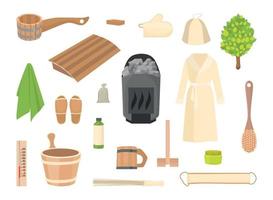 Sauna Accessories Collection vector