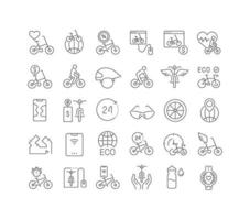 iconos de línea vectorial del día mundial de la bicicleta vector