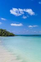 Beautiful tropical natural beach paradise panorama Contoy island Mexico. photo