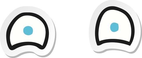 sticker of a simple cartoon eyes vector