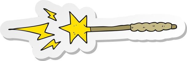 sticker of a cartoon magic wand vector