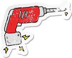 retro distressed sticker of a carton power drill vector