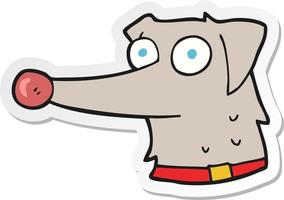 pegatina de un perro de dibujos animados con collar vector