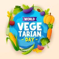 concepto vegetariano mundial vector