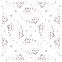 Seamless pattern with vector paper airplane.