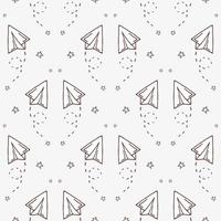 Seamless pattern with vector paper airplane.