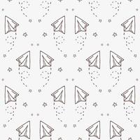 Seamless pattern with vector paper airplane.