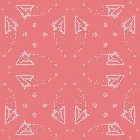 Seamless pattern with vector paper airplane.