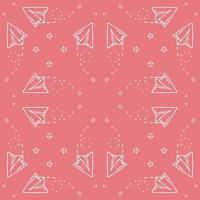 Seamless pattern with vector paper airplane.