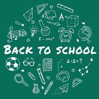 A hand-drawn set of images on a school theme. Back to school doodle vector