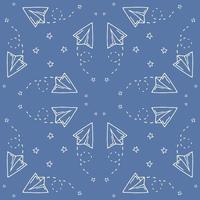 Seamless pattern with vector paper airplane.