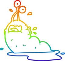 rainbow gradient line drawing gross cartoon slug vector