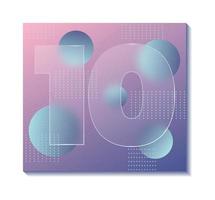 Square carousel stories social media posts. Glass morphism effect. Transparent frosted acrylic shape numbers on pastel gradient background. Futuristic realistic glassmorphism. Vector