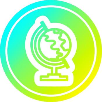 mapa del globo circular en espectro de gradiente frío vector