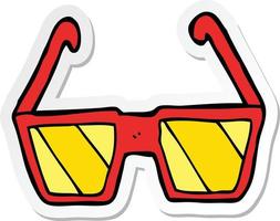 sticker of a cartoon glasses vector