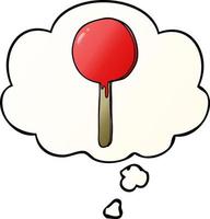 cartoon lollipop and thought bubble in smooth gradient style vector