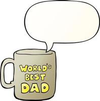 worlds best dad mug and speech bubble in smooth gradient style vector