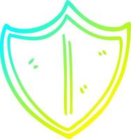 cold gradient line drawing cartoon shield vector