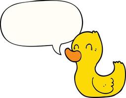 cartoon duck and speech bubble vector