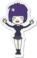 sticker of a cartoon vampire girl vector