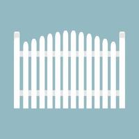 Fence white vector icon protection architecture element wooden plank. Flat farm structure