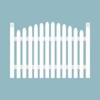 Fence white vector icon protection architecture element wooden plank. Flat farm structure