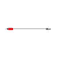 Arrow bow sign archery vector red icon. Concept equipment weapon element