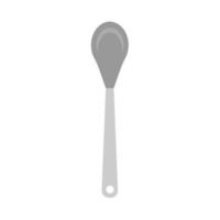 Spoon closeup equipment tool vector icon. Flat kitchen silverware top view silhouette