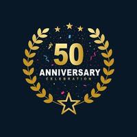 50 Anniversary celebration design, luxurious golden color 50 years Anniversary design. vector