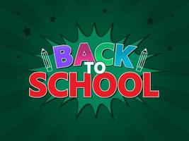 Back to school typography vector illustration colorful modern and school items elements decoration background.