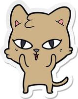 sticker of a cartoon cat vector