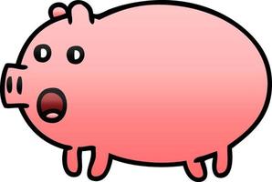 gradient shaded cartoon pig vector