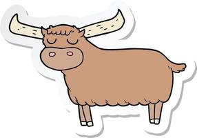 sticker of a cartoon bull vector