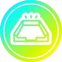empty in tray circular in cold gradient spectrum vector