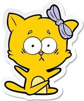 sticker of a cartoon cat vector