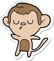 sticker of a cartoon monkey vector