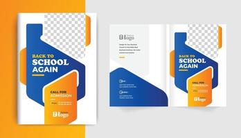 Colorful modern back to school education admission brochure cover layout design for corporate business and corporate use theme vector