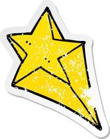 distressed sticker of a cartoon shooting star vector