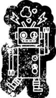 malfunctioning robot distressed icon vector