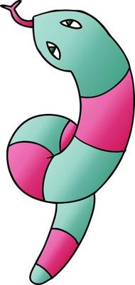 gradient cartoon of a long snake