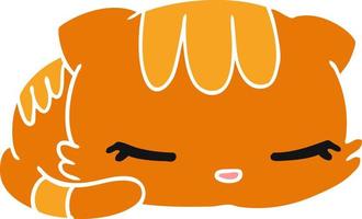 cartoon kawaii cute sleeping kitten vector