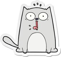 pegatina de un divertido gato de dibujos animados vector