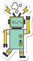 sticker of a cute cartoon robot vector