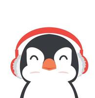 pingüino con orejeras para niños vector