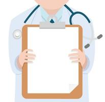 Doctor holding a clipboard background vector