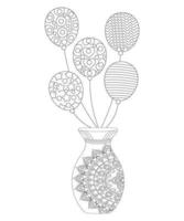 Beautiful Birthday Party Balloons Coloring Pages vector